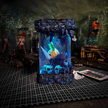 Spectral Bug Pilgrim Halloween Resin Lamp