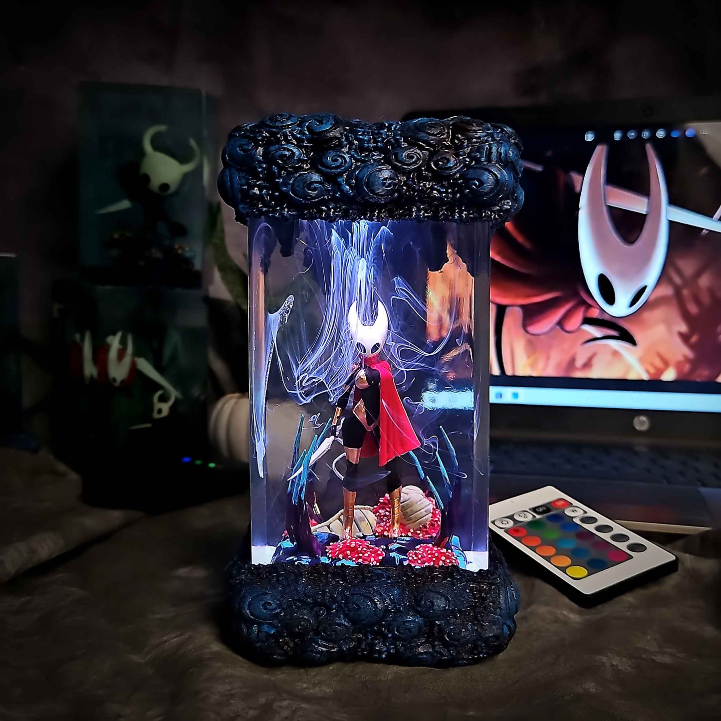 Crimson Needle Warrior Resin Lamp