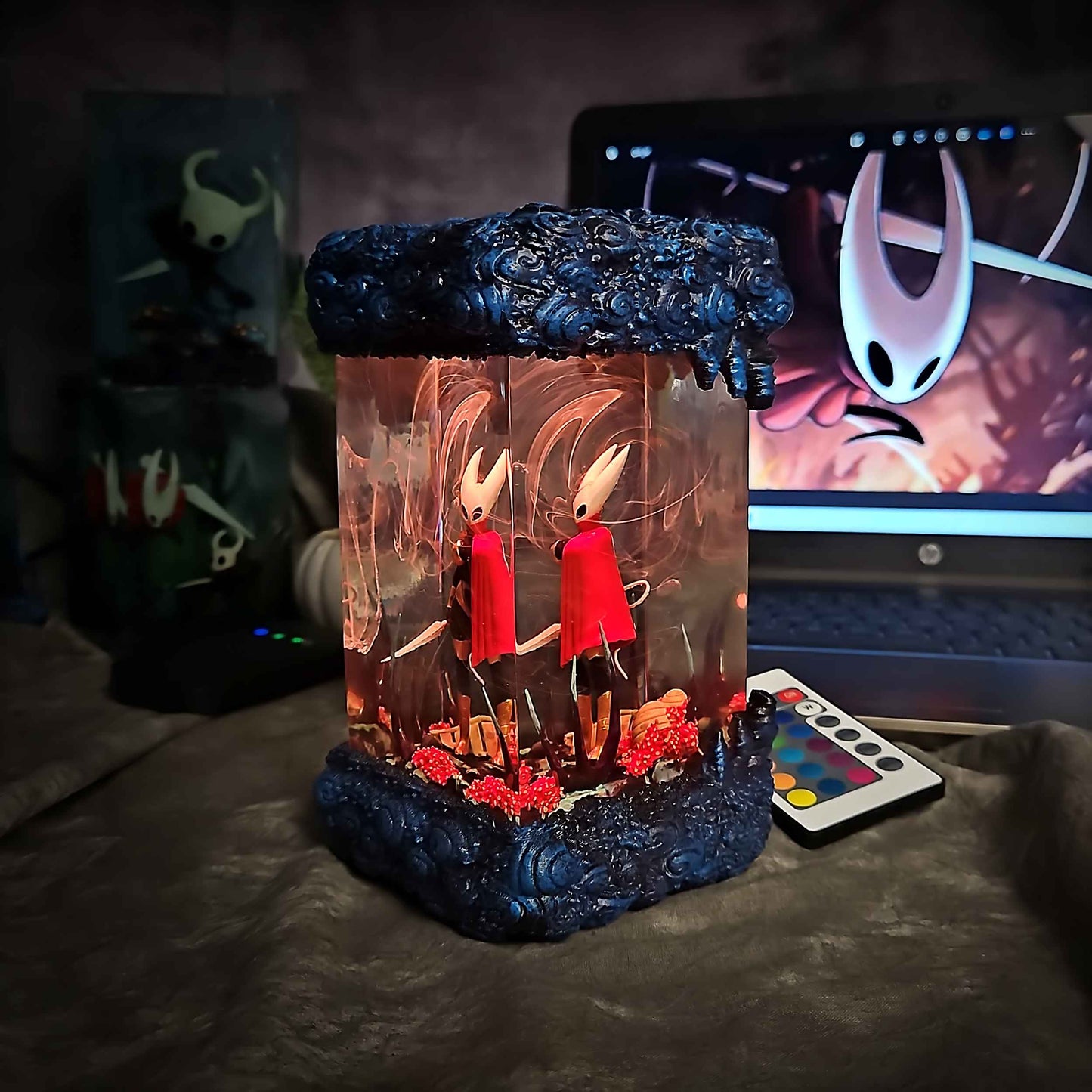 Crimson Needle Warrior Resin Lamp