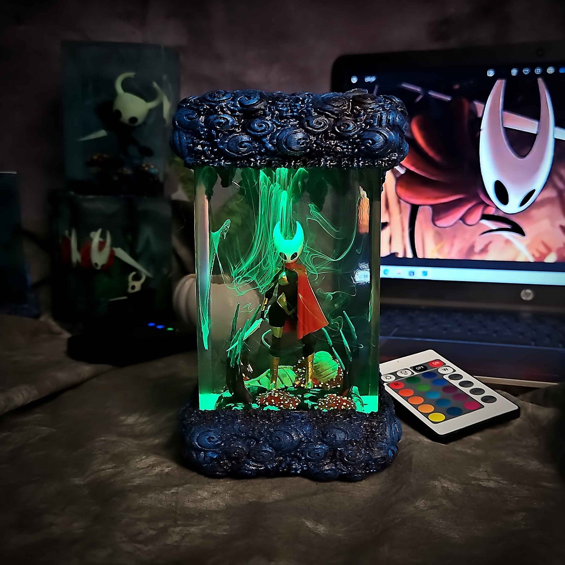 Crimson Needle Warrior Resin Lamp