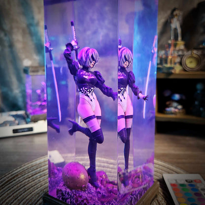 Combat Maiden Android Resin Lamp