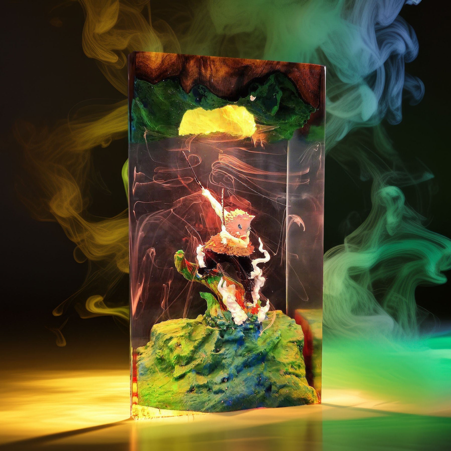 Boar Headed Wild Swordsman Resin Lamp 2