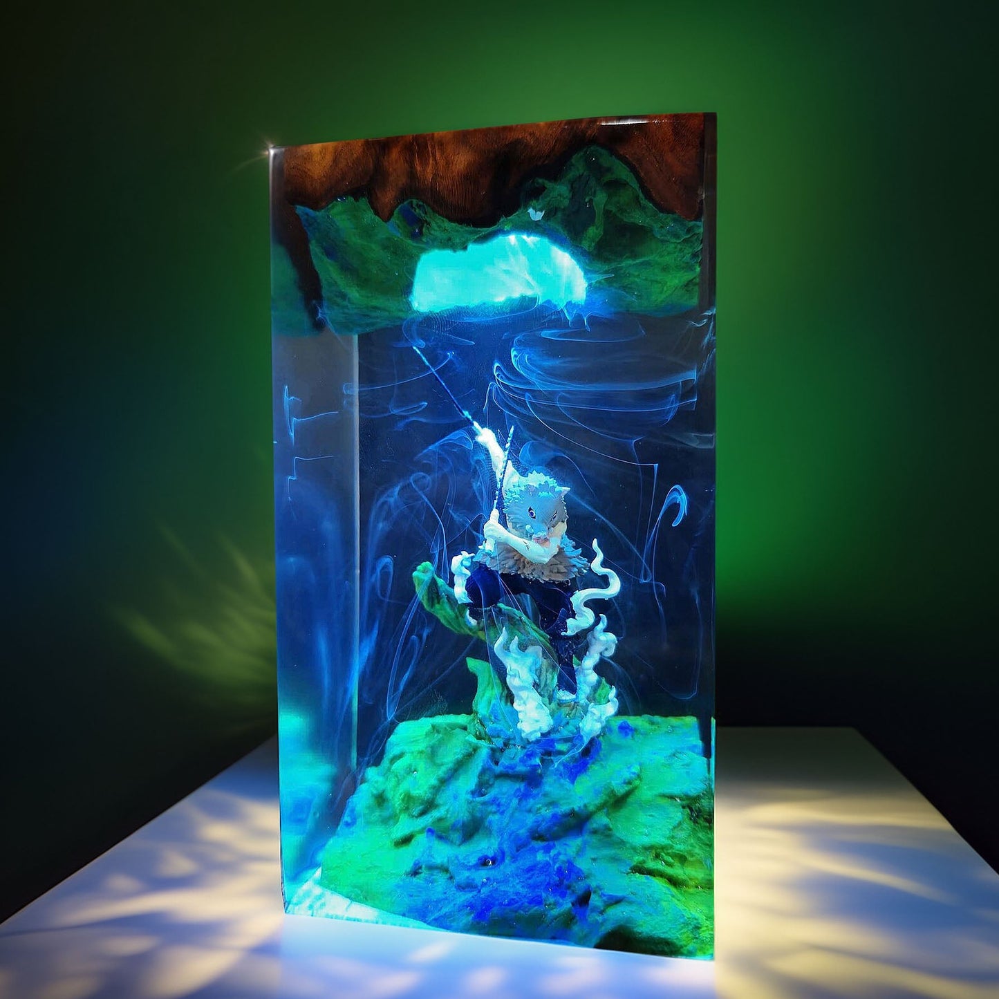 Boar Headed Wild Swordsman Resin Lamp 2