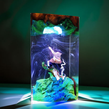 Boar Headed Wild Swordsman Resin Lamp 2