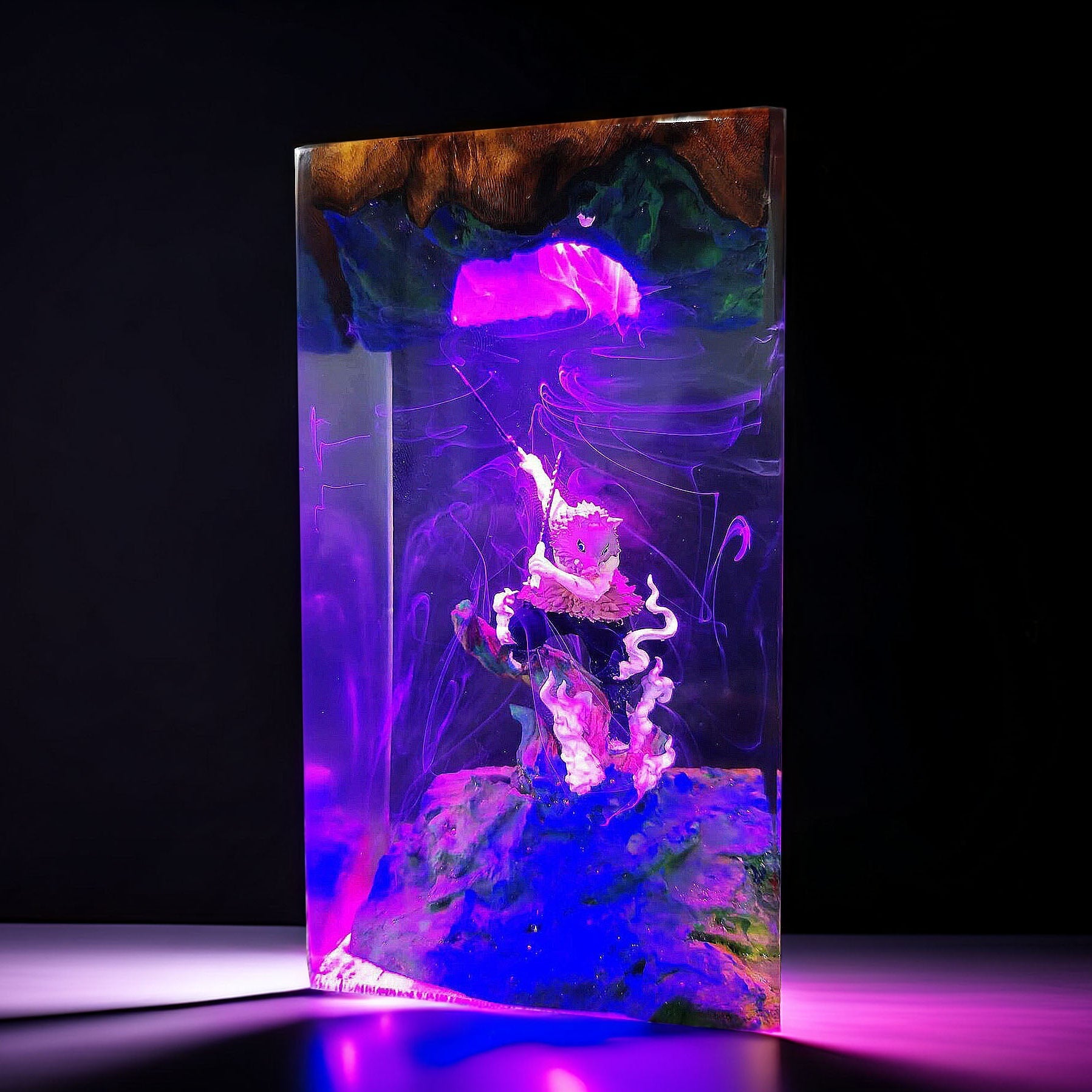 Boar Headed Wild Swordsman Resin Lamp 2