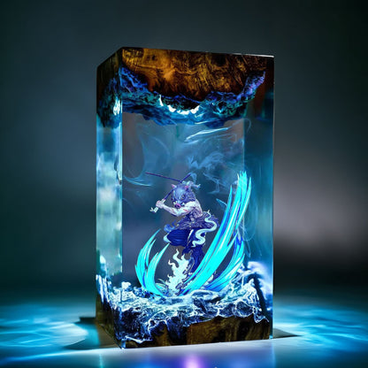 Boar Headed Wild Swordsman Resin Lamp