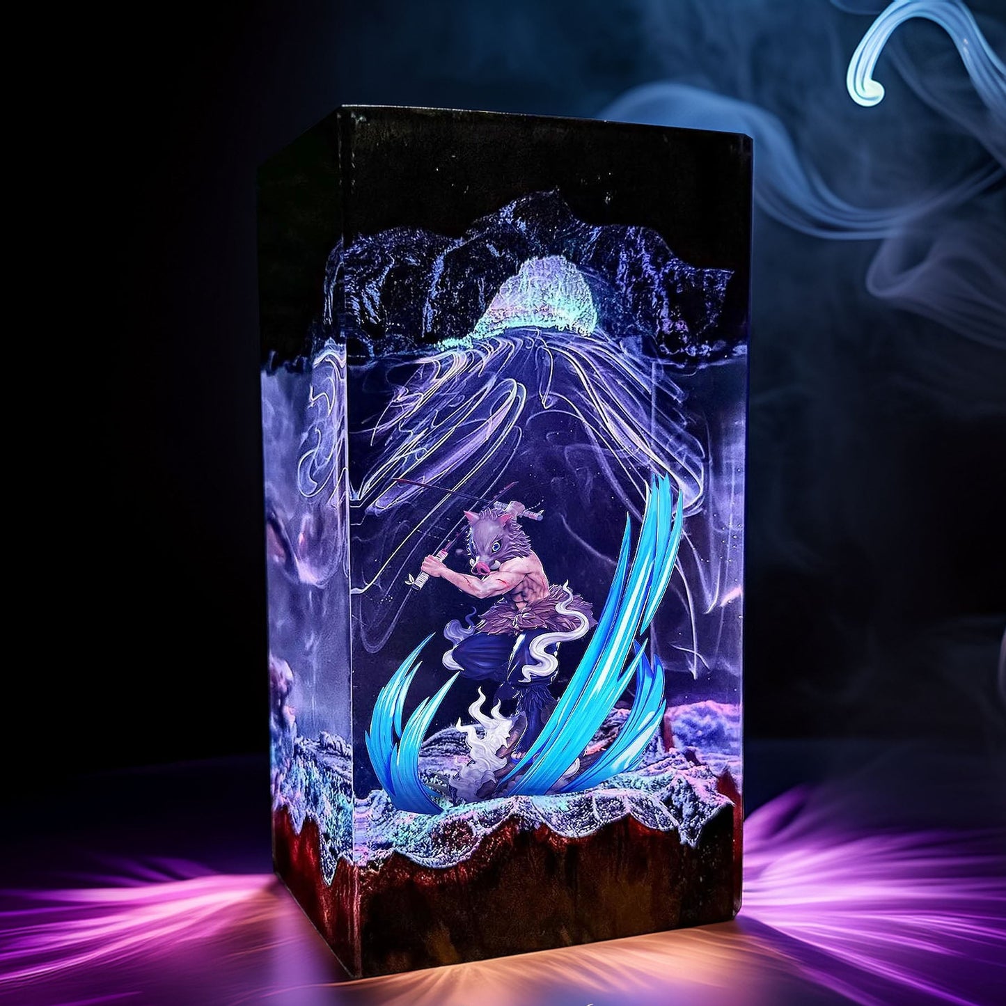 Boar Headed Wild Swordsman Resin Lamp