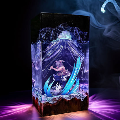 Boar Headed Wild Swordsman Resin Lamp
