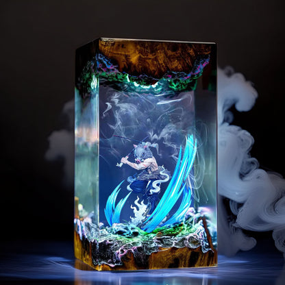 Boar Headed Wild Swordsman Resin Lamp