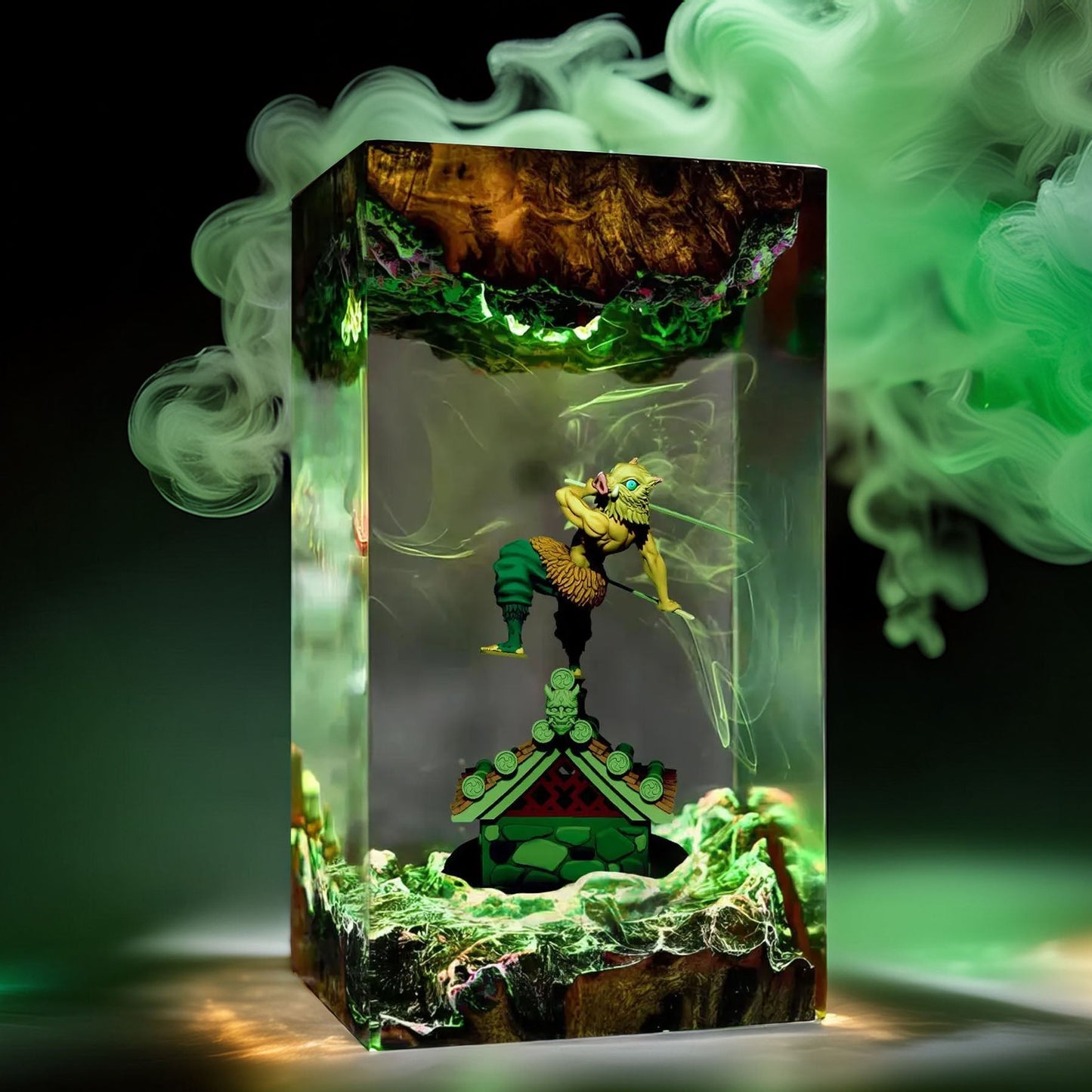 Boar Headed Wild Swordsman Resin Lamp 04