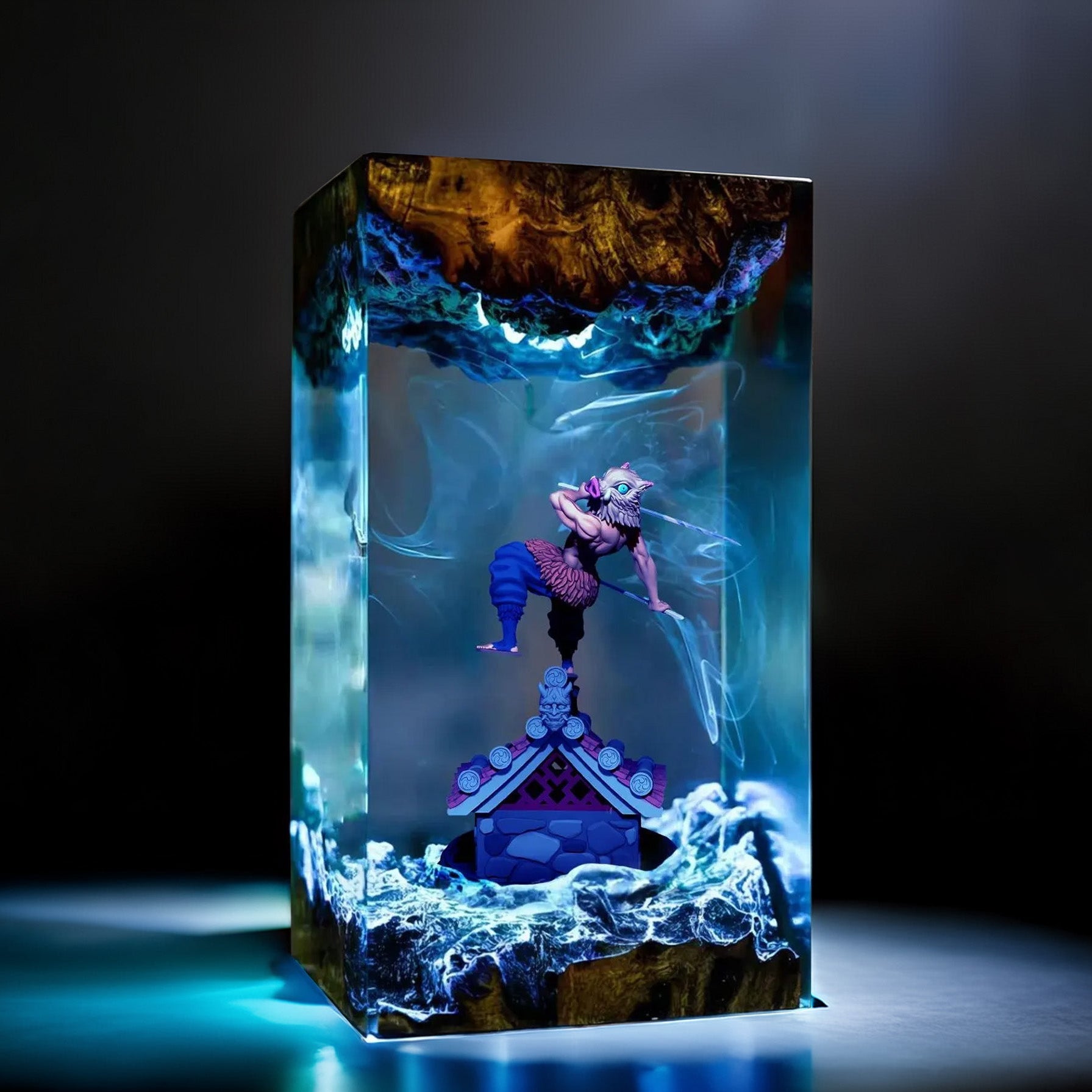 Boar Headed Wild Swordsman Resin Lamp 04