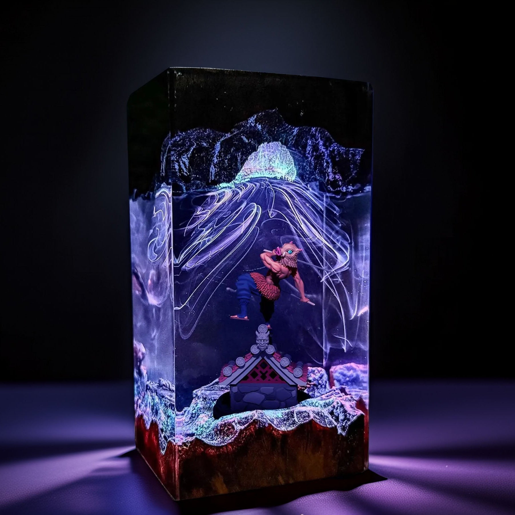 Boar Headed Wild Swordsman Resin Lamp 04