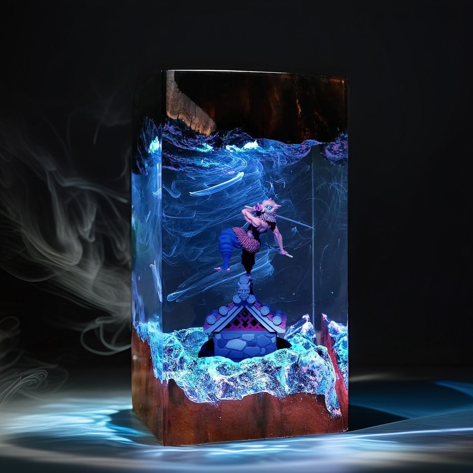 Boar Headed Wild Swordsman Resin Lamp 04