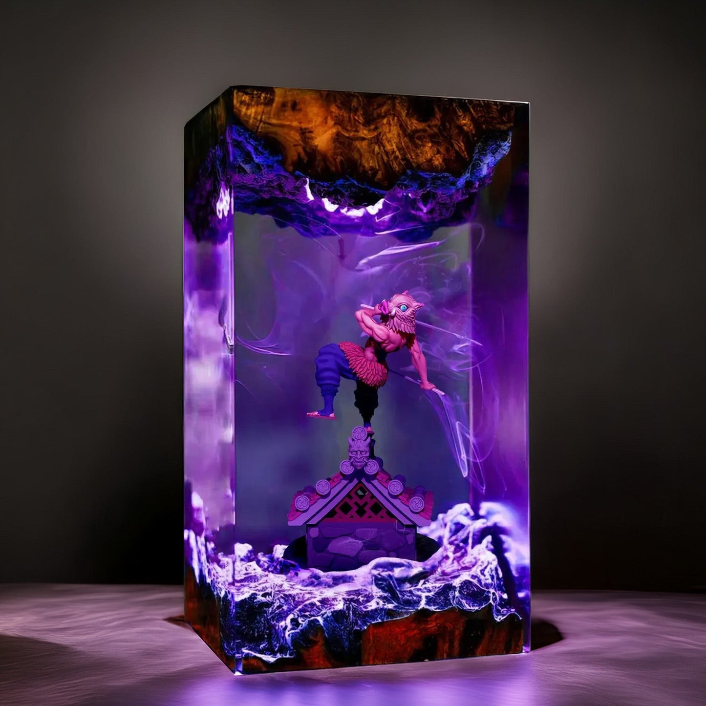 Boar Headed Wild Swordsman Resin Lamp 04