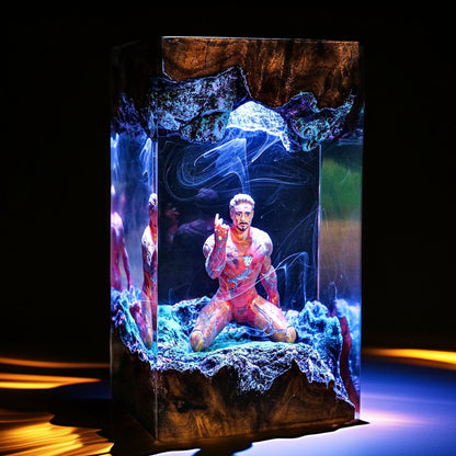 Crimson Armor Hero Resin Lamp