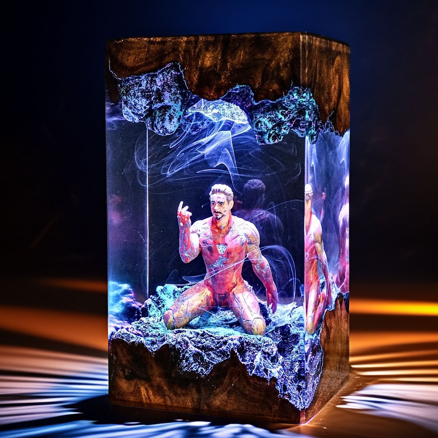 Crimson Armor Hero Resin Lamp