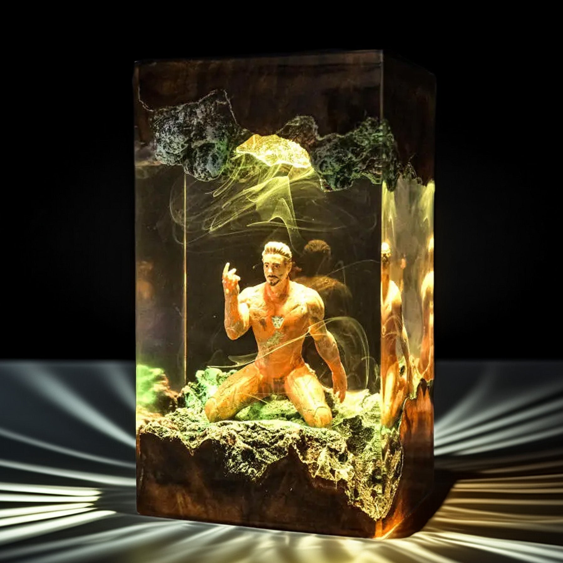 Crimson Armor Hero Resin Lamp