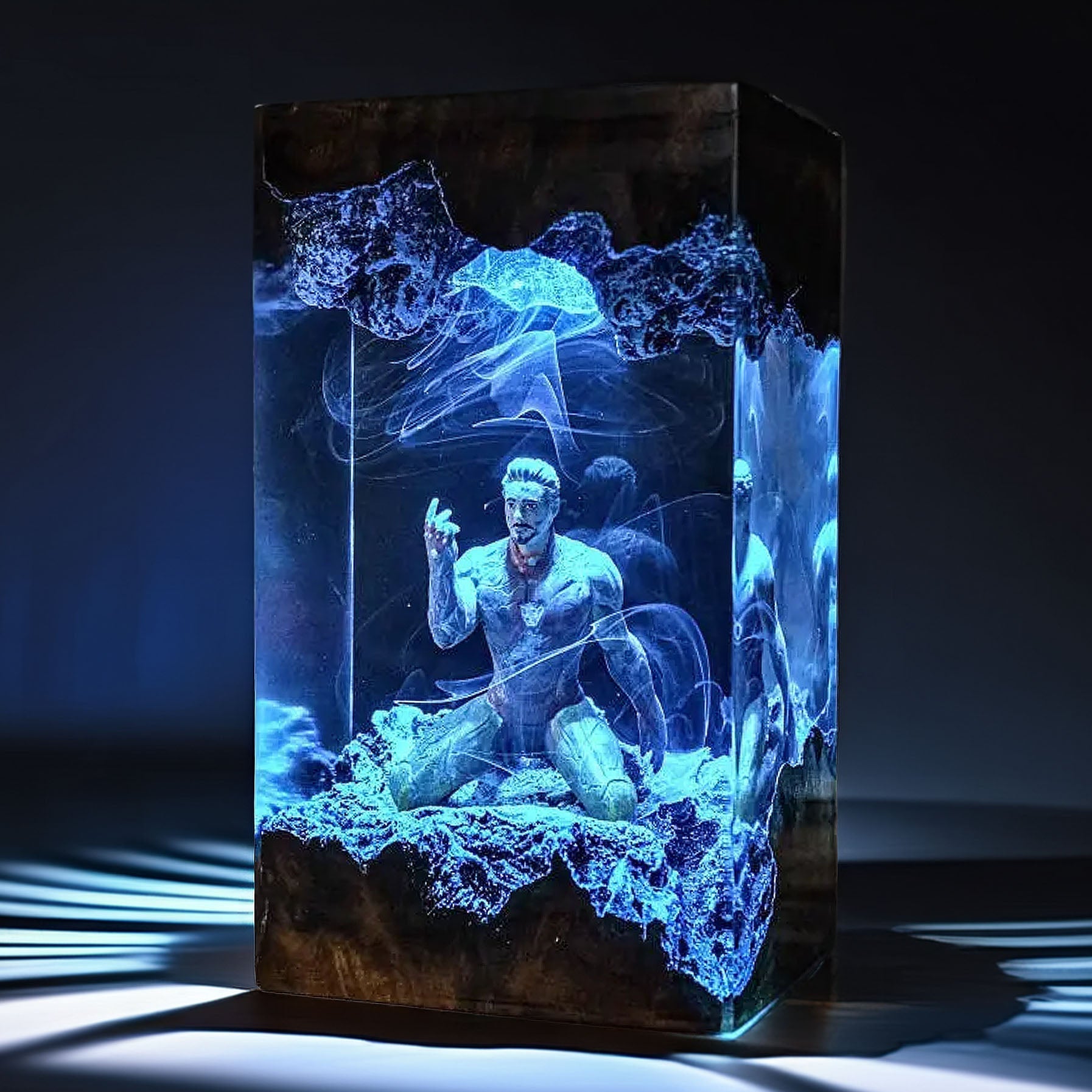 Crimson Armor Hero Resin Lamp