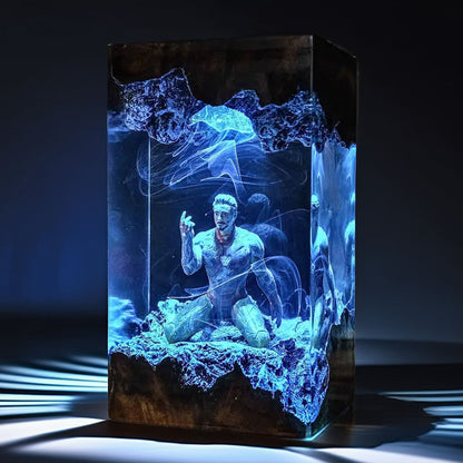 Crimson Armor Hero Resin Lamp