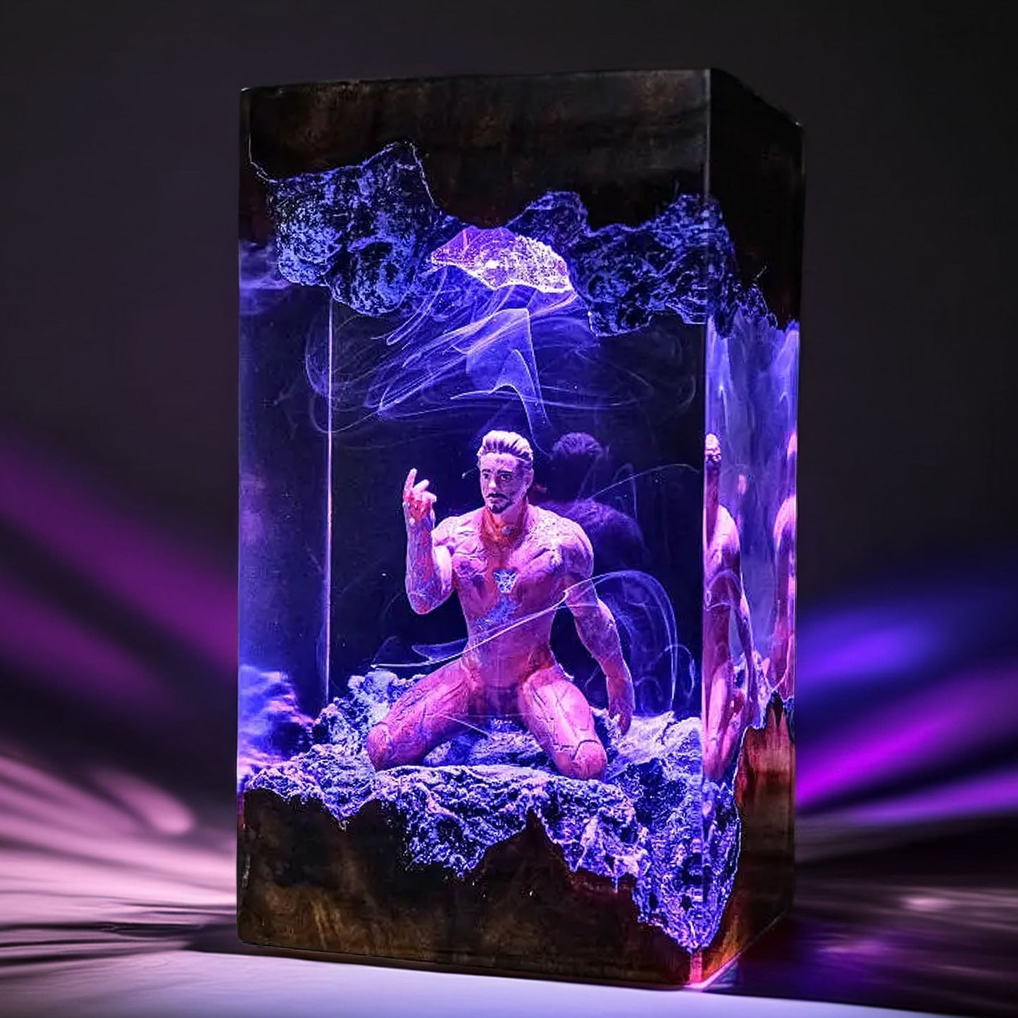 Crimson Armor Hero Resin Lamp