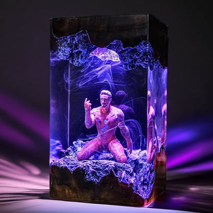 Crimson Armor Hero Resin Lamp