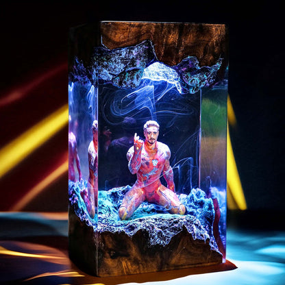 Crimson Armor Hero Resin Lamp