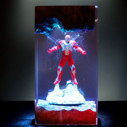 Crimson Armor Hero Resin Lamp V2