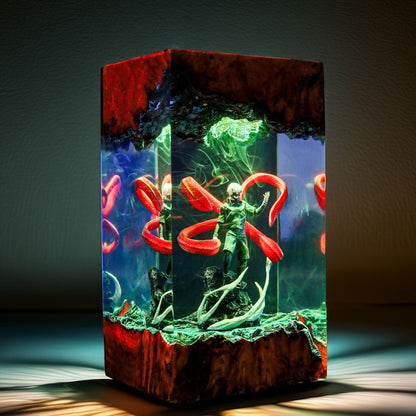Half Ghoul Boy Resin Lamp