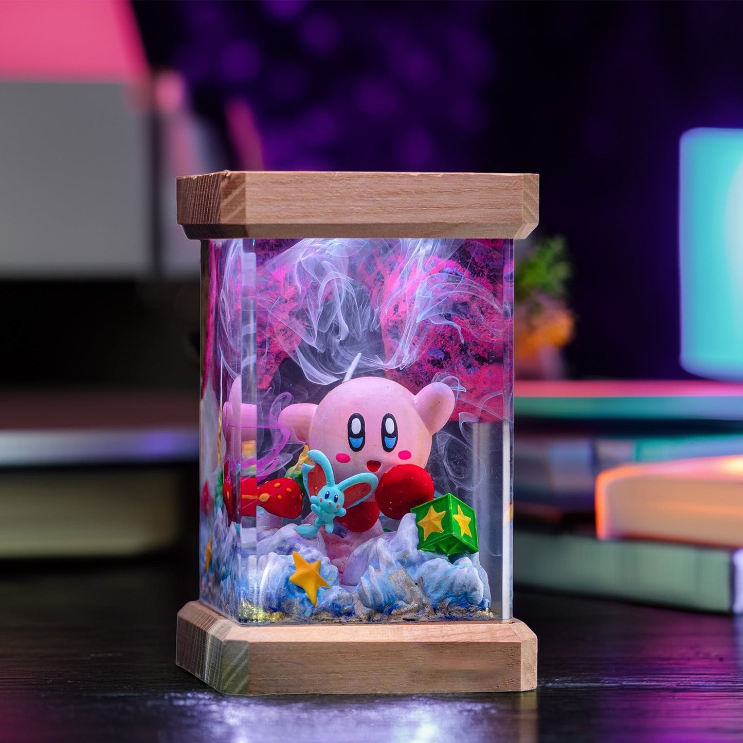 Pink Cosmic Puff Dream World Resin Epoxy Lamp
