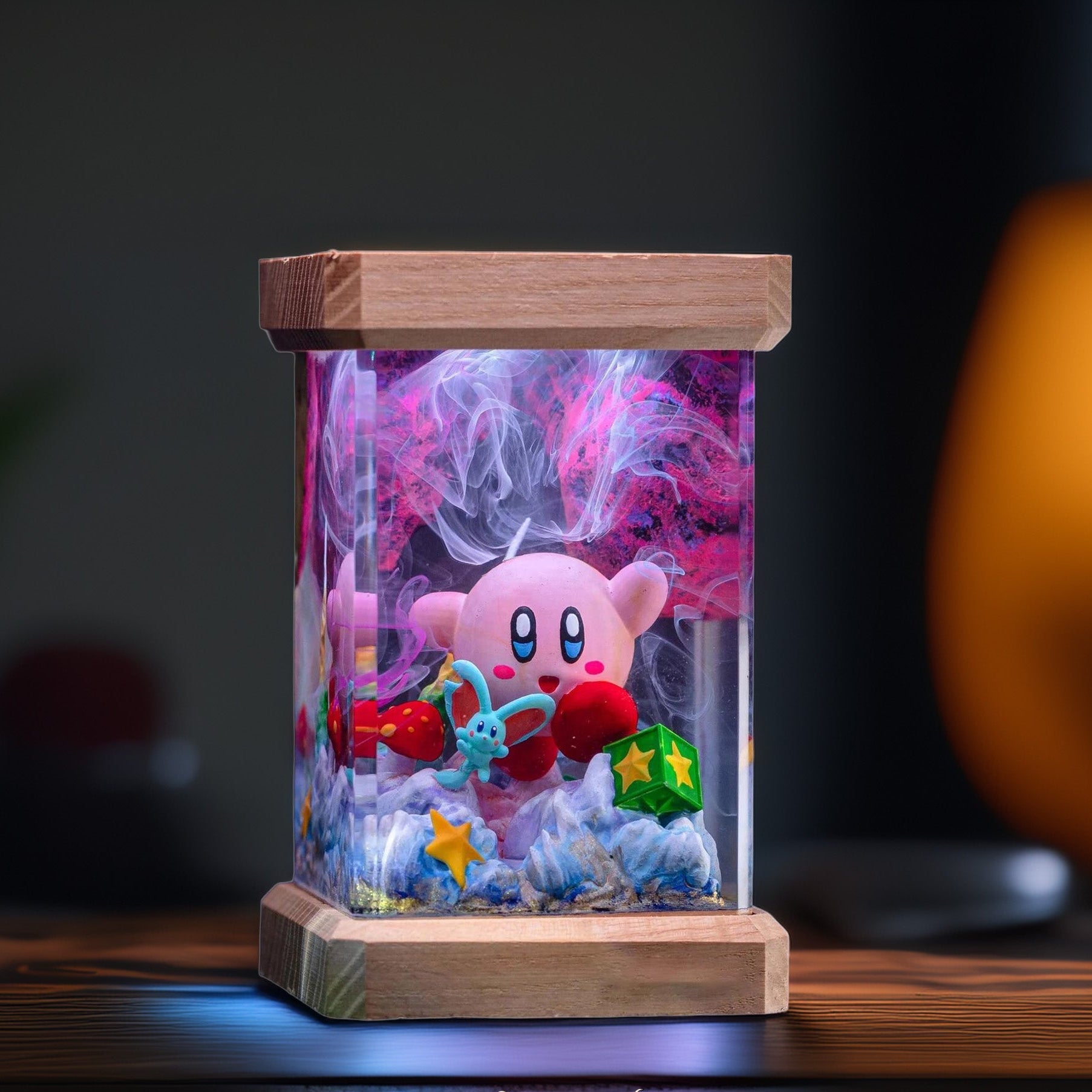 Pink Cosmic Puff Dream World Resin Epoxy Lamp