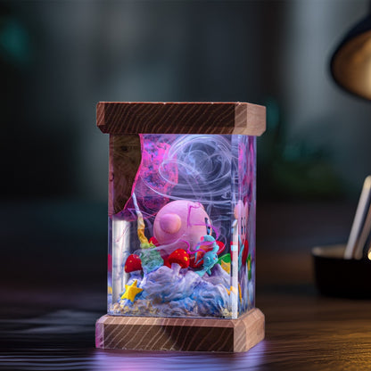 Pink Cosmic Puff Dream World Resin Epoxy Lamp