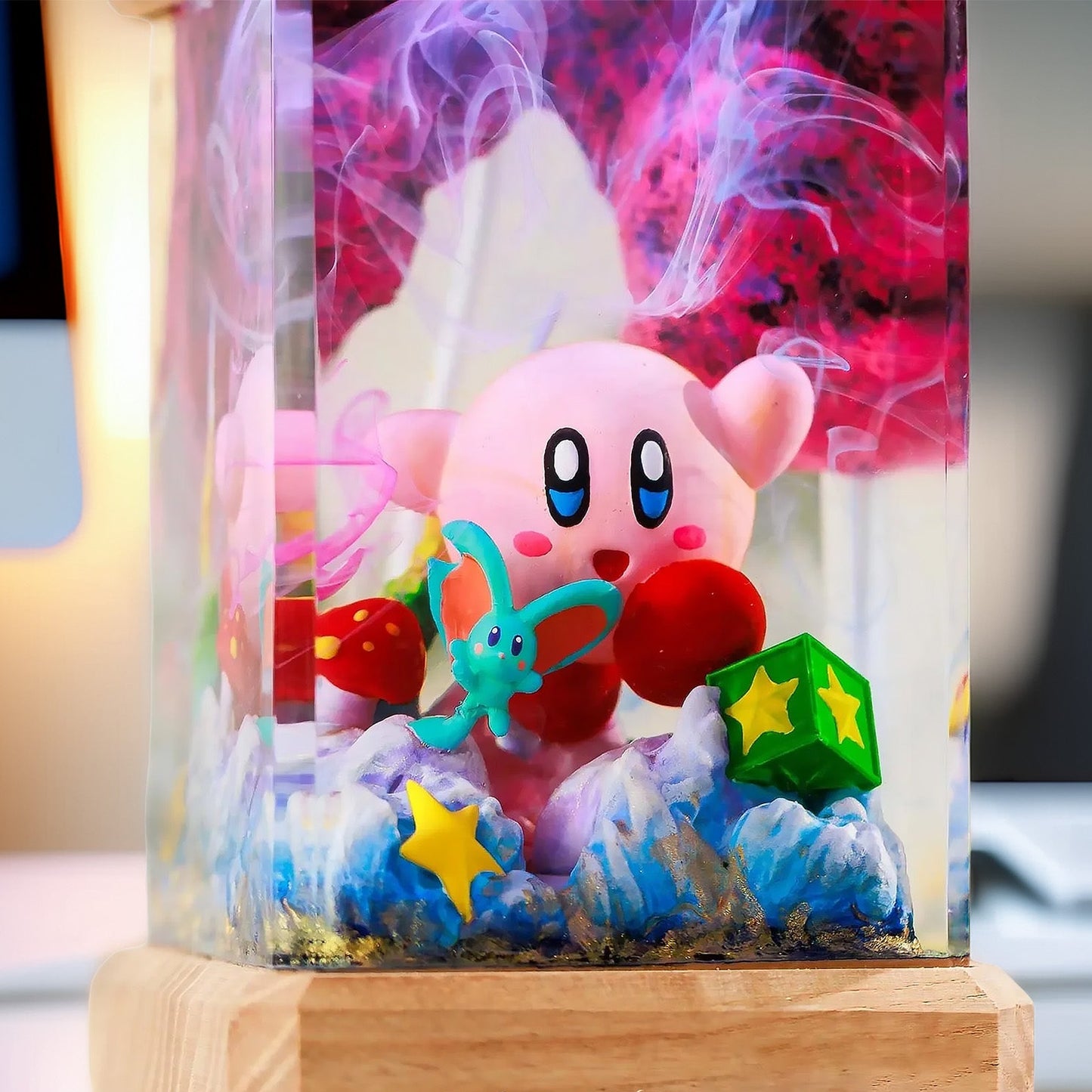 Pink Cosmic Puff Dream World Resin Epoxy Lamp