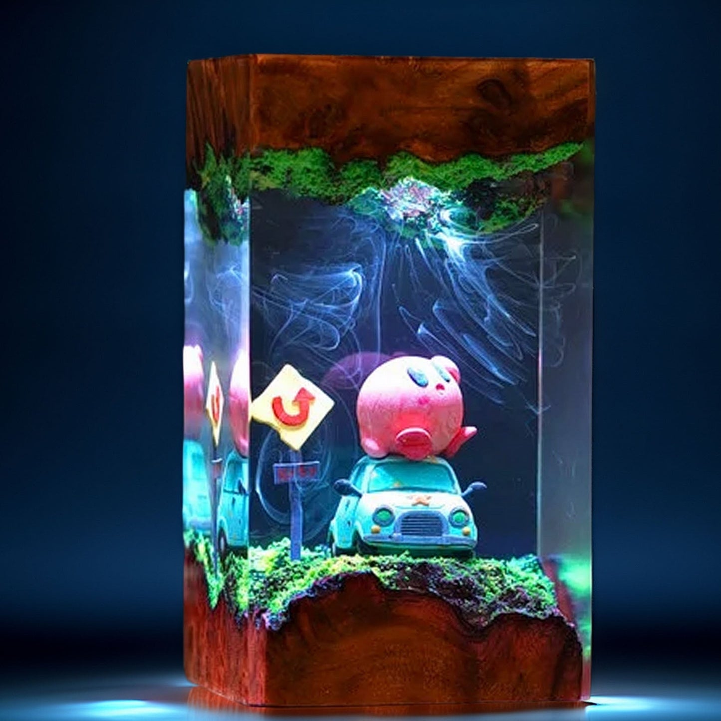 Pink Cosmic Puff Resin Lamp