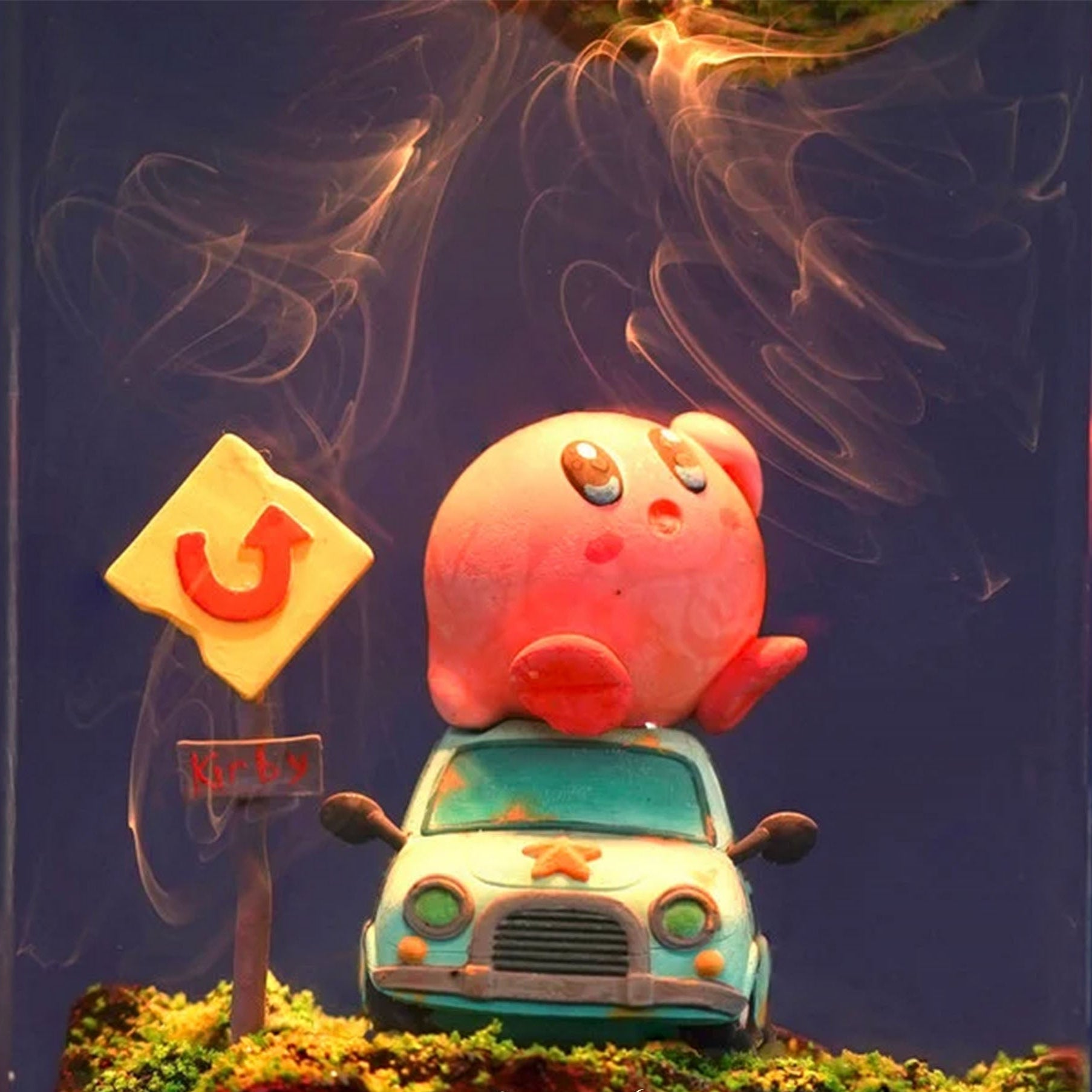 Pink Cosmic Puff Resin Lamp