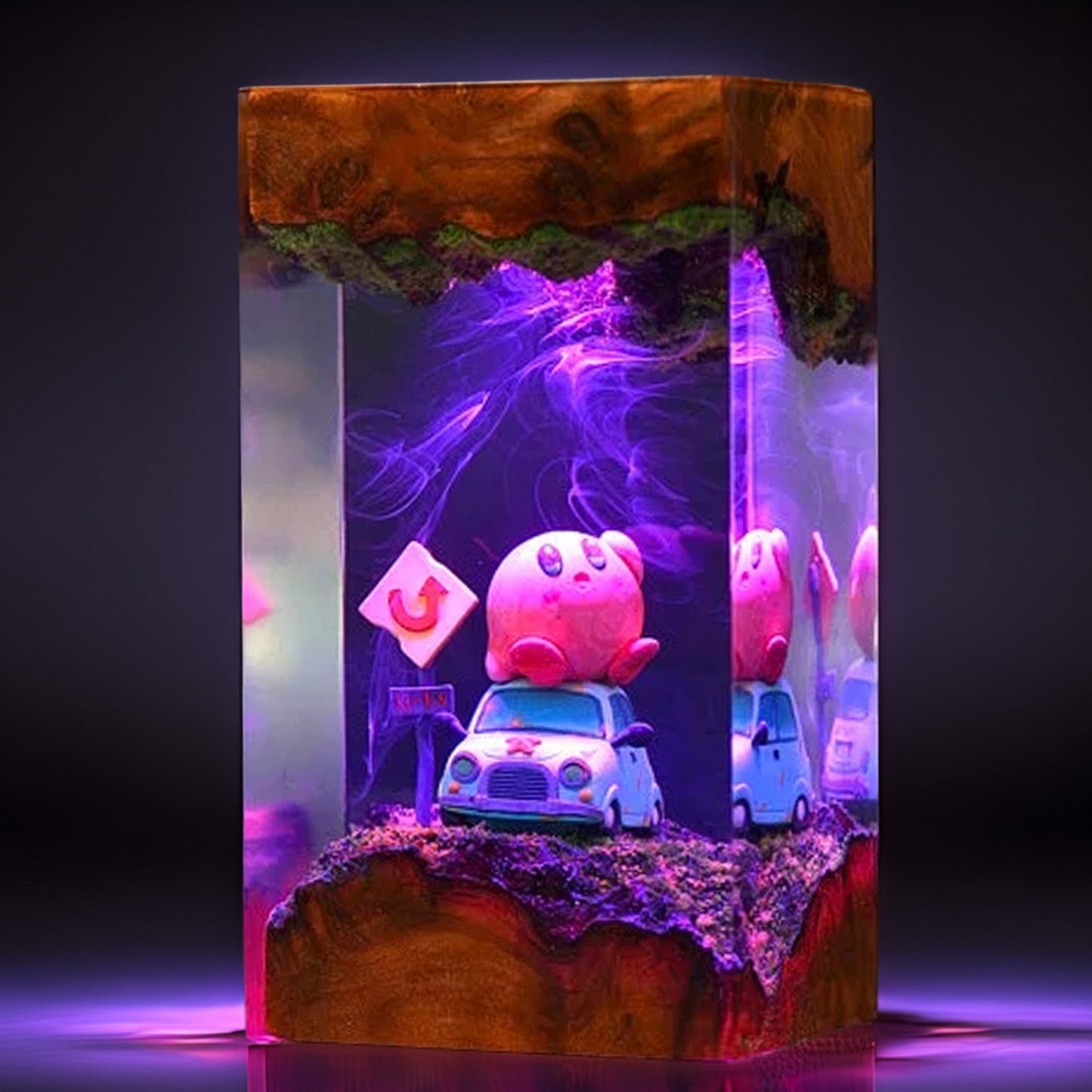 Pink Cosmic Puff Resin Lamp