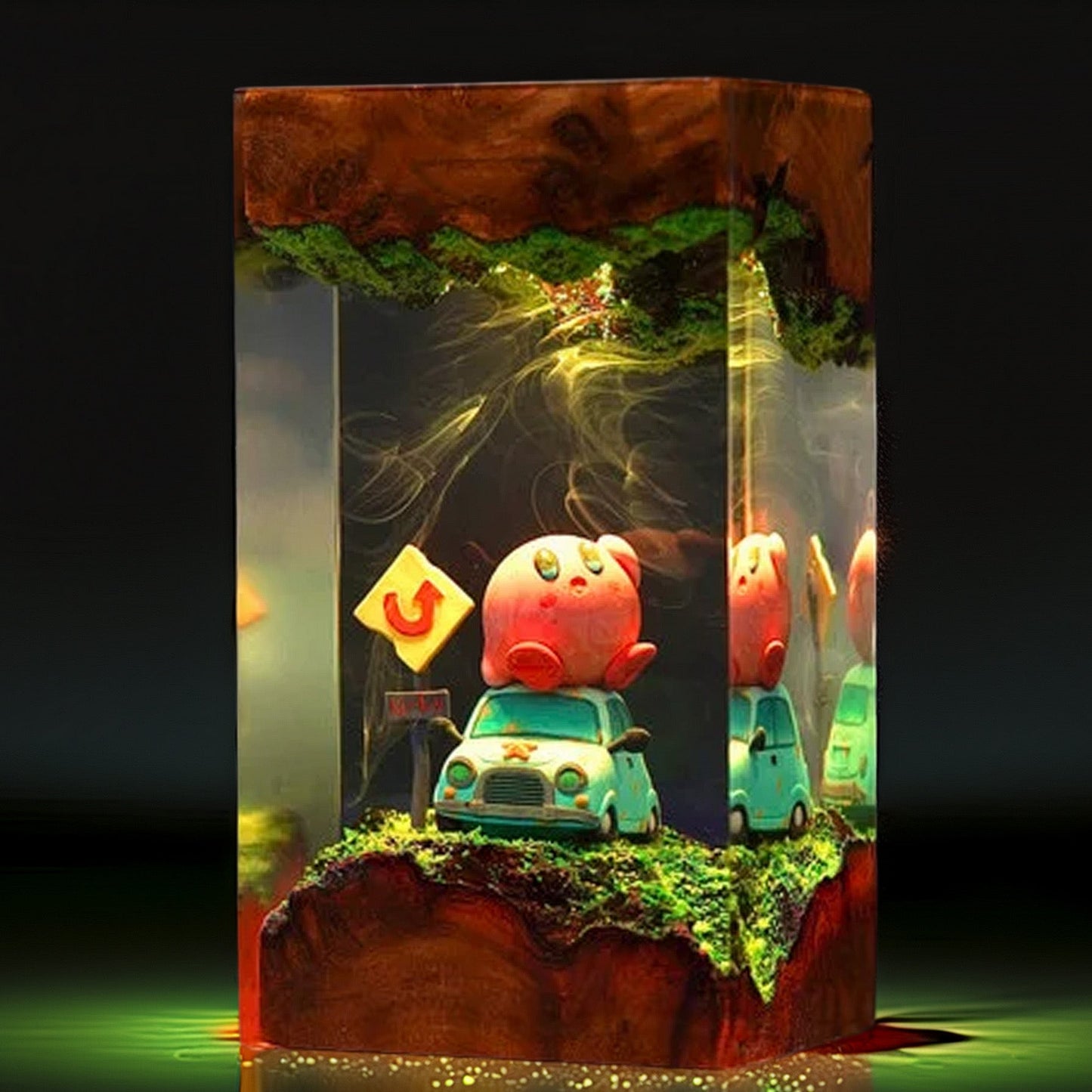 Pink Cosmic Puff Resin Lamp