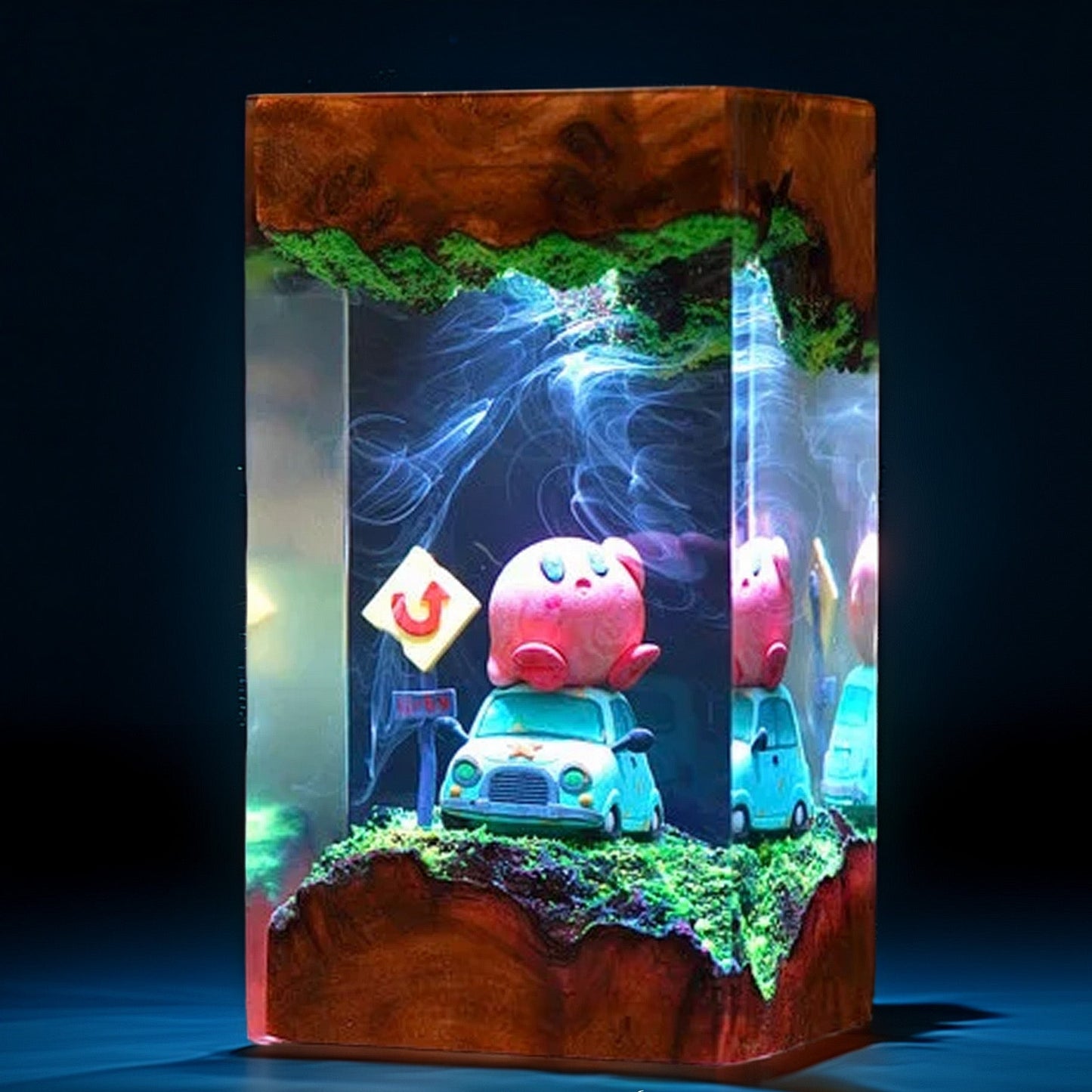 Pink Cosmic Puff Resin Lamp