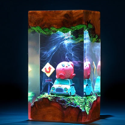 Pink Cosmic Puff Resin Lamp