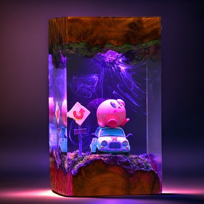 Pink Cosmic Puff Resin Lamp