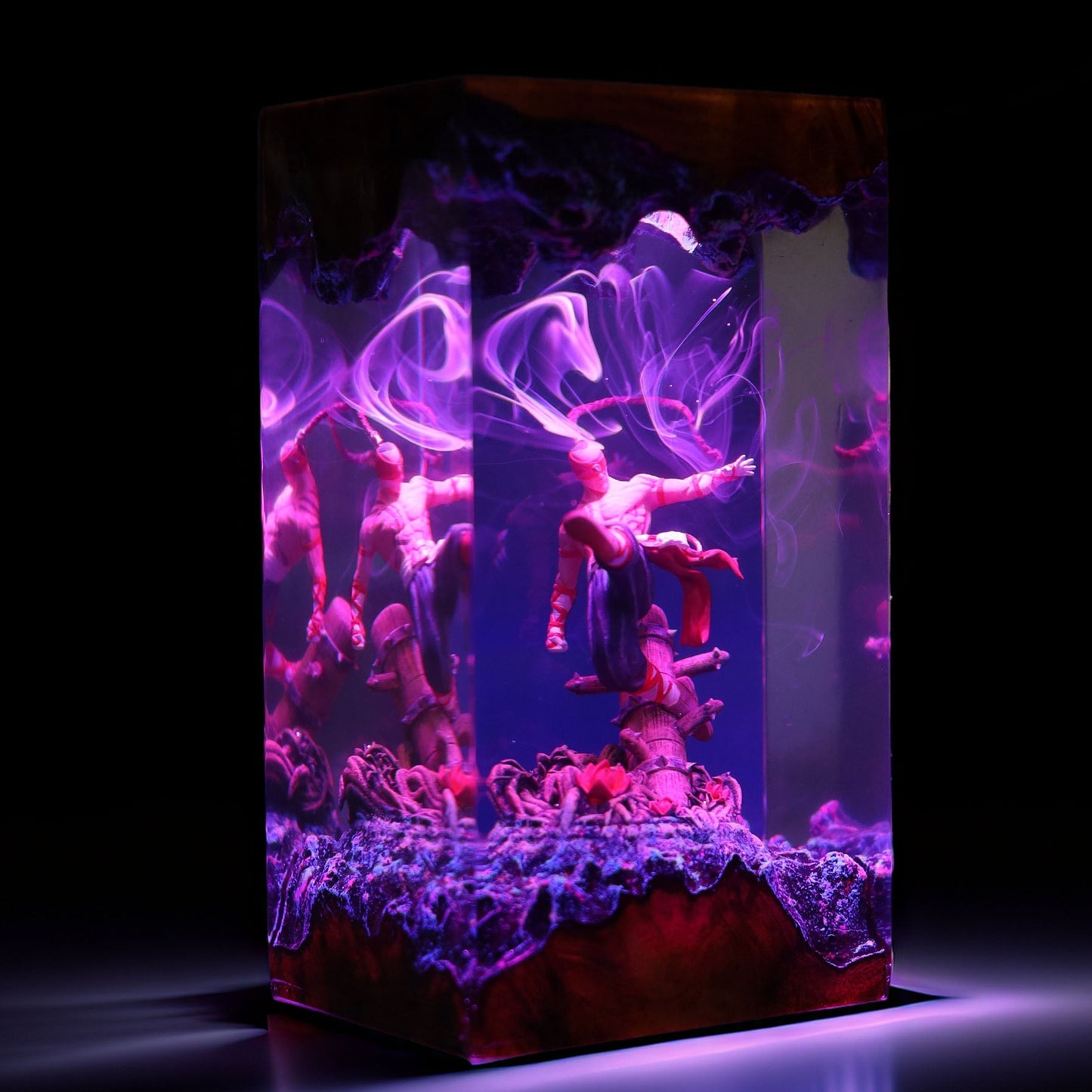 Blind Monk Martial Artist Resin Lamp