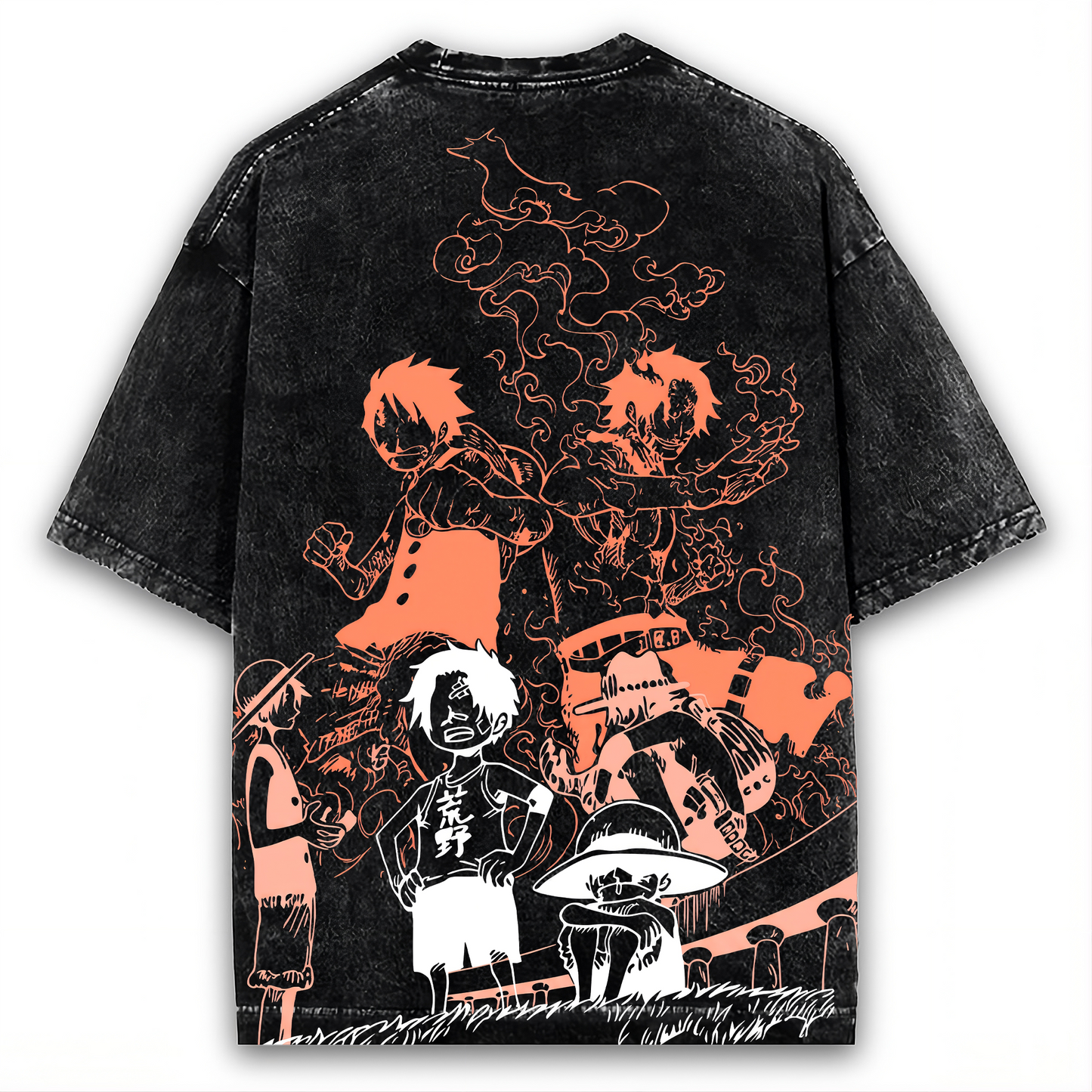 2-SIDED LUFFY X ACE VINTAGE WASHED TEE