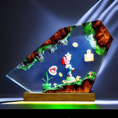 Mustache Plumber Hero Resin Lamp