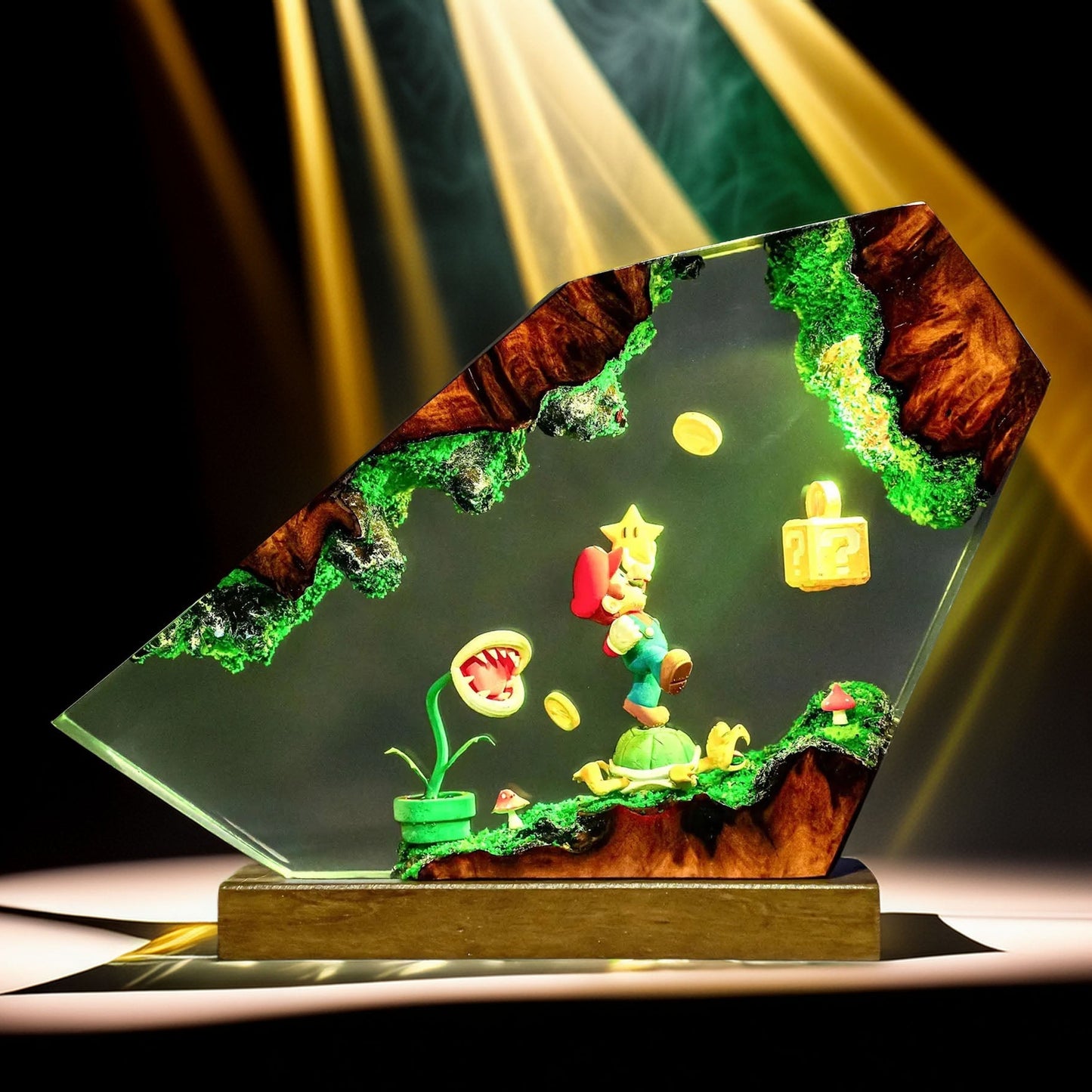 Mustache Plumber Hero Resin Lamp