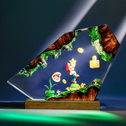 Mustache Plumber Hero Resin Lamp