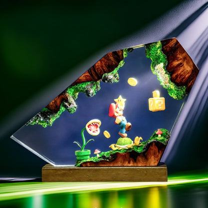 Mustache Plumber Hero Resin Lamp