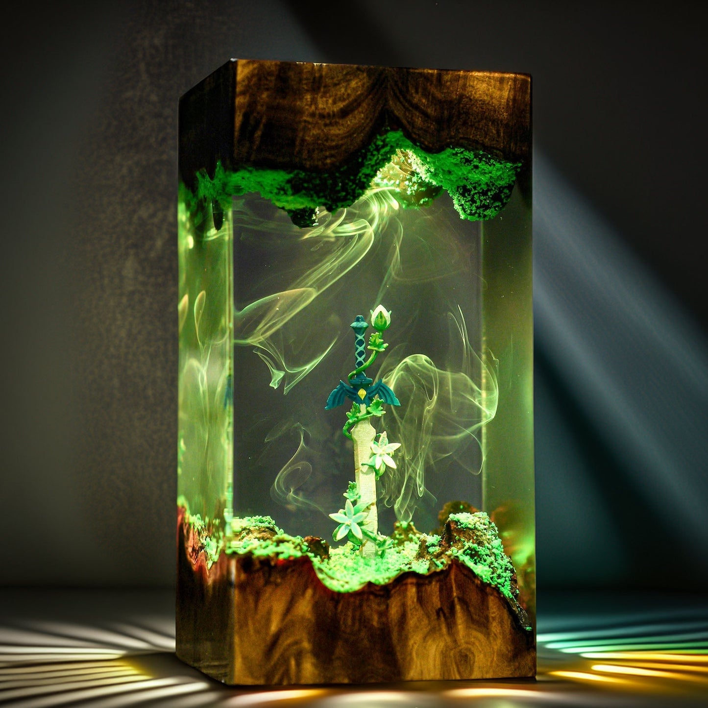 Sacred Blade & Royal Realm Flower Resin Lamp