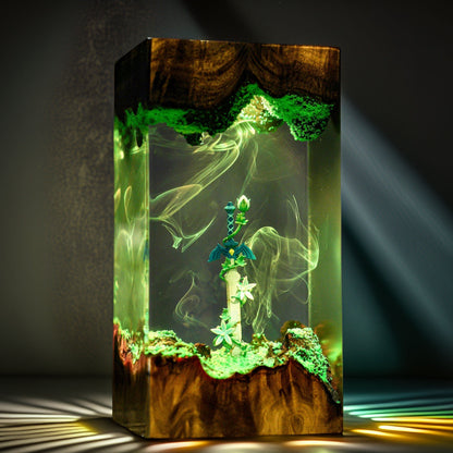 Sacred Blade & Royal Realm Flower Resin Lamp