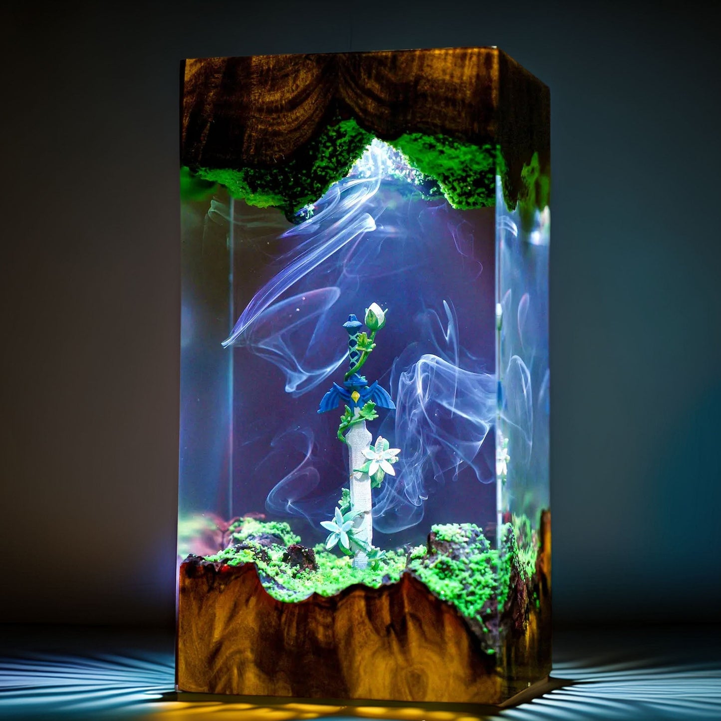 Sacred Blade & Royal Realm Flower Resin Lamp