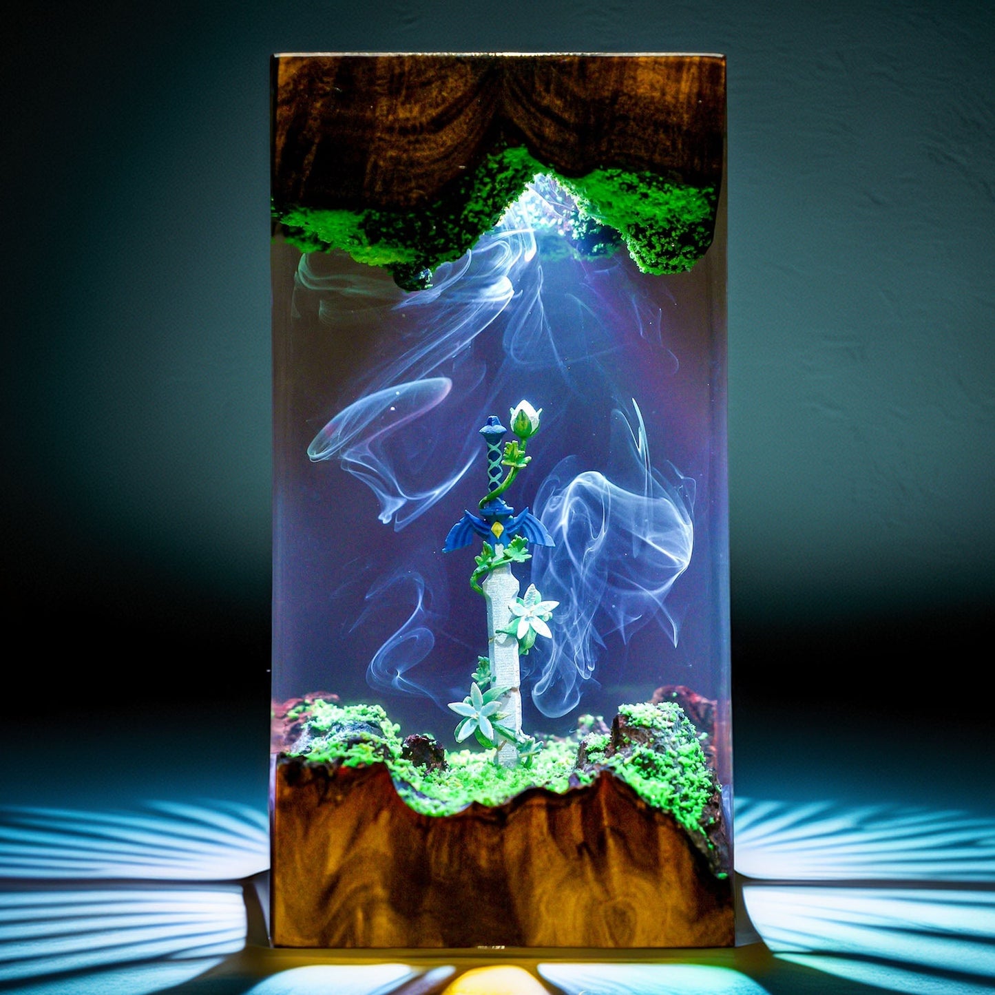 Sacred Blade & Royal Realm Flower Resin Lamp