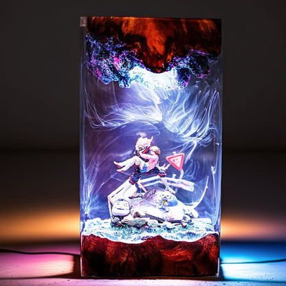 Esper Schoolgirl And Cursed Boy Resin Lamp